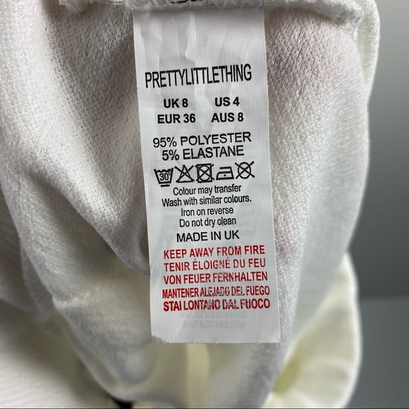 NWT PRETTYLITTLETHING White Tennis Skirt Stretch - Picture 7 of 9